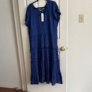 Soft Surroundings Deep Blue Midi Dress